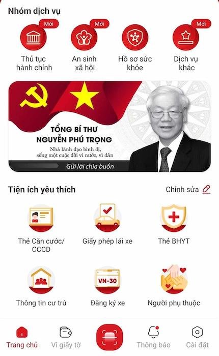 Chia buồn, tri ân Tổng Bí thư Nguyễn Phú Trọng qua Sổ tang điện tử trên ứng dụng VNeID