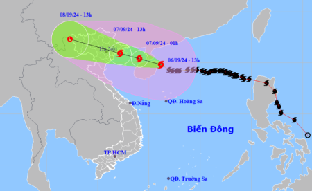 Siêu bão Yagi cách Quảng Ninh 450km, đêm nay gió mạnh dần lên từ Quảng Ninh đến Thanh Hóa