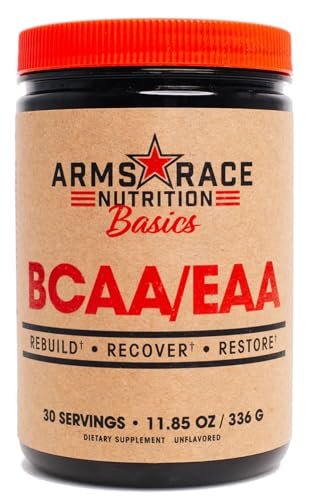 Arms Race Nutrition BCAA/EAA Powder, 6G BCAA, 4G EAA, 30 Servings (Unflavored)