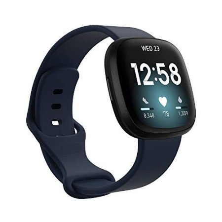 Bands Compatible with Fitbit Sense Fitness Replacement Fitbit Versa 3 Accessory Band Colorful Adjustable Bracelet Strap for Versa 3 Wristbands W/Metal Buckle Women Men (Blue)