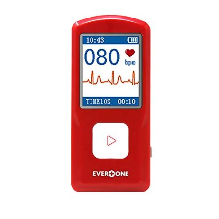 EverOne - EVOPM10 Portable Bluetooth ECG/EKG Monitor, Compatible with iOS/Android, Windows 7/8/10, Track Heart Rate & Heart Rhythm Performance, App Included