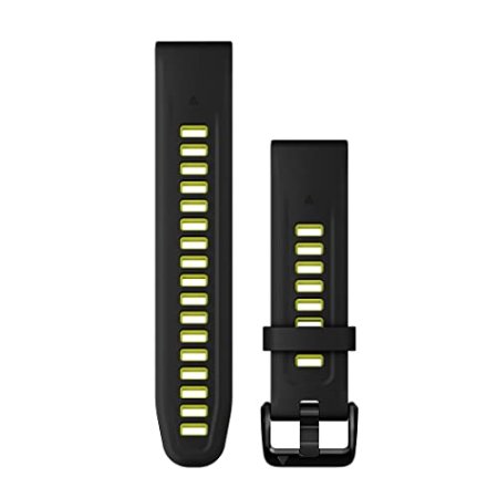 Garmin QuickFit 20 mm Watch Band - Black/Electric Lime Silicone Band