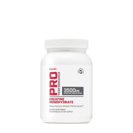 GNC Pro Performance Creatine Monohydrate 3500mg - 120 Capsules, Helps Improve Athletic Performance