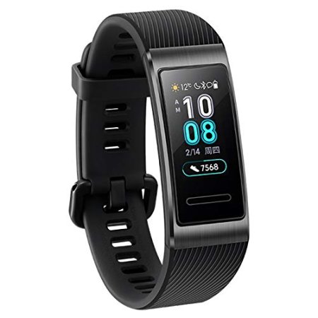 HUAWEI Sport Bracelet, Band 3 Pro GPS Smart Band Metal Amoled 0.95' Full Color Touchscreen Swim Stroke Heart Rate Sensor Sleep Bracelet(Black)