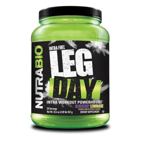 NutraBio Leg Day Intra Carb Supplement – Advanced Carbohydrate Complex – Amino Acid EAA/BCAA Formula – Comprehensive Electrolyte Blend for Recovery and Performance - 20 Servings, Blueberry Lemonade