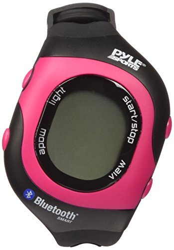 Pyle Bluetooth Fitness Heart Rate Monitor - Smart Digital Sports Wrist Watch Activity HR Tracker w/ Chest Strap, Timer, Alarm, Sync, Used in Exercise or Running, For Men and Women - PSBTHR70PN (Pink)