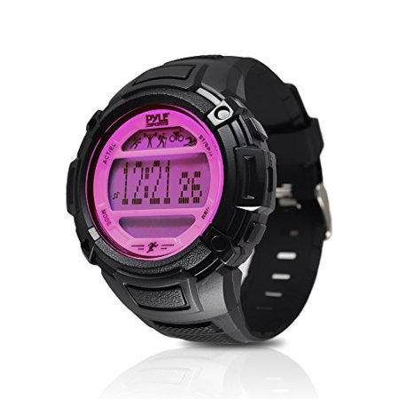 Pyle Digital Multifunction Sports Wrist Watch - Smart Fit Classic Men Women Sport Running Training Fitness Gear Tracker w/Sleep Monitor, Pedometer, Alarm, Stopwatch, Backlight PAST44PN.5 (Pink)