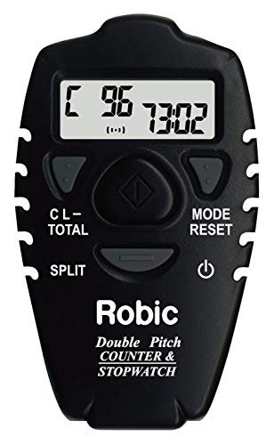 Robic M469 Dual Pitch Counter with Stopwatch- Tracks 2 Pitchers Counts on one Display with High Precision Baseball Stopwatch, Black