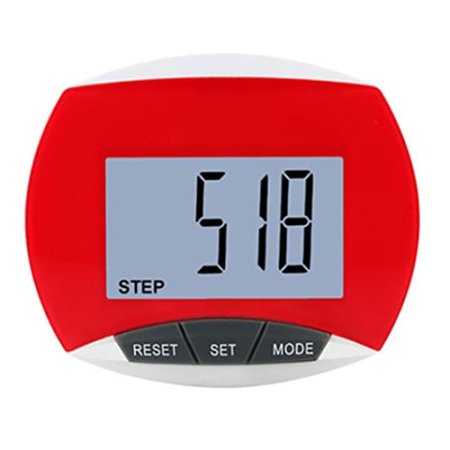 Step Step Counter 3D Walking Pedometer with Clip and Lanyard Accurate Step with Large Display Red