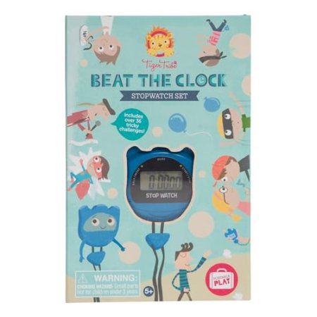 Tiger Tribe: Beat The Clock - Stopwatch Set - Includes 36+ Tricky Challenges, Time Based Activities, Solo Or Team Play, Kids Ages 5+