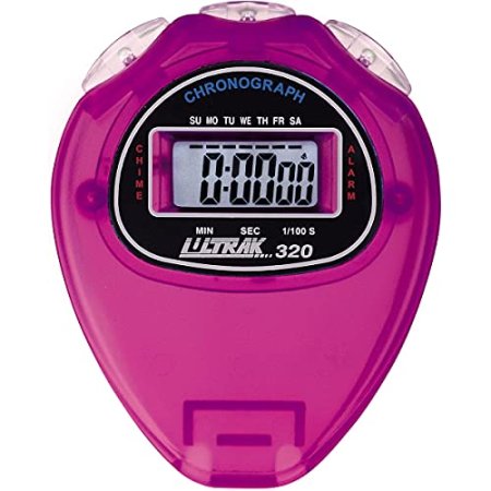 Ultrak 320 Purple Sport Stopwatches Display of Cum Splits Large Display Alarm Chime Calendar New