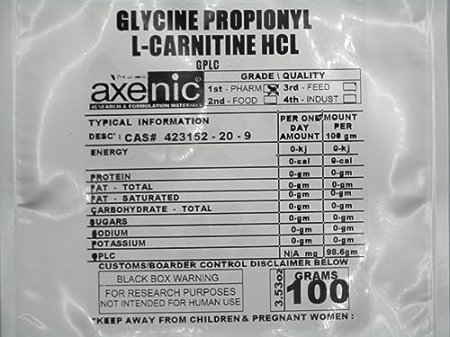 100 Grams Glycine Propionyl L-Carnitine HCl Powder (gplc)