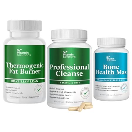 15 Day Cleanse & Thermogenic Fat Burner Bundle - 15 Day Cleanse for Weight Management, Gut Health, Bone Health, and Bloating Relief - 180 Caps