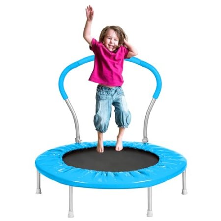 36Inch Kids Trampoline for Toddlers with Handle, Indoor Mini Trampoline for Kids, Small Rebounder Trampoline, Adult Fitness Trampoline for Indoor and Outdoor Use