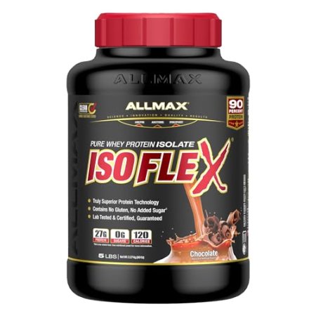 ALLMAX Nutrition - ISOFLEX Whey Protein Powder, Whey Protein Isolate, 27g Protein, Chocolate, 5 Pound