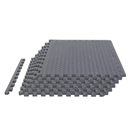 BIG RED ARPM001BK Interlocking Foam Mat Protective Exercise Workout Puzzle Floor Mat Tiles for Home Gym Equipment