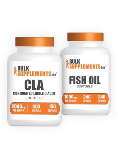 BulkSupplements CLA 2000mg Softgels + Fish Oil 1000mg Softgels Bundle