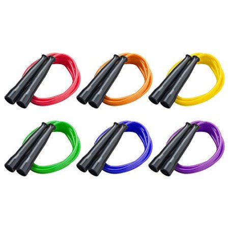 Champion Sports Licorice Jump Rope for Fitness, Assorted Colors - Speed Jump Ropes with Contoured Handles for Exercise, Cross Training, Boxing - Premium Skipping Rope for Kids, Adults