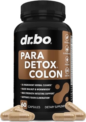 Colon Cleanse Pills Body Detox - Intestinal Guard Cleanser for Stomach - Natural Weight Flush Cleaner Supplement Complex, Women Men Kids, Herbal Wormwood Black Walnut Clove - Gut Loss Health Capsules