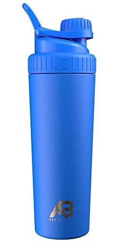 Cryo Shaker Cup, Insulated Stainless Steel Water Bottle and Protein Shaker, Mixes Protein and Pre Workout With Turbulent Mixing Technology, No Blending Ball or Wisk, 26oz, Artic Sea Blue