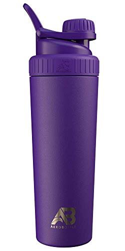 Cryo Shaker Cup, Insulated Stainless Steel Water Bottle and Protein Shaker, Mixes Protein and Pre Workout With Turbulent Mixing Technology, No Blending Ball or Wisk, 26oz, Nightfall Purple