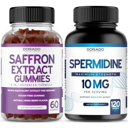 DORADO NUTRITION Saffron Gummies - Premium Saffron Supplement - Sugar Free Gummy and Spermidine Supplement (10mg Spermidine 3HCL)