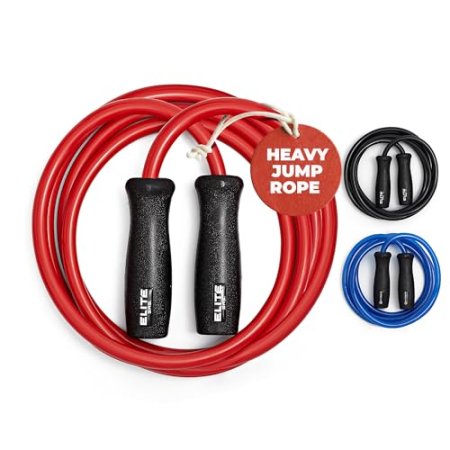 Elite SRS Muay Thai 2.0 Weighted Jump Rope - Designed for High-Intensity Training, Muay Thai, & MMA Workouts - Heavy 1.3lb PVC Jump Ropes for Fitness