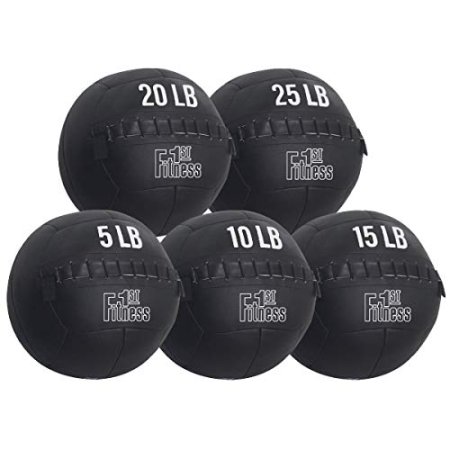 Fitness First Soft Wall Ball, 5-25 LBS, Durable Reinforced for Core Strength Building, Cardio