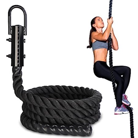 Get Out! Workout Fitness Training Climbing Rope in Black – Battle Rope for Kids & Adults Outdoor & Indoor Gym Exercise