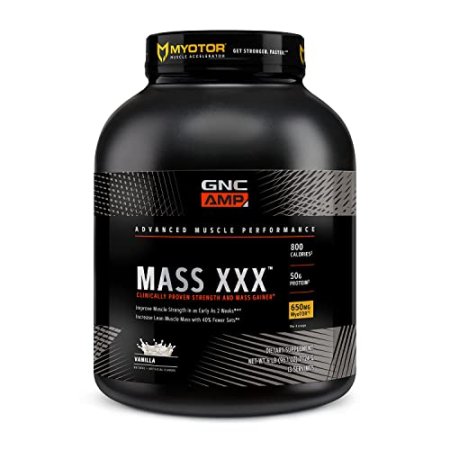 GNC AMP Mass XXX with MyoTOR Protein Powder | Targeted Muscle Building and Workout Support Formula with BCAA and Creatine | Vanilla | 13 Servings