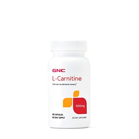 GNC L-Carnitine 500mg, 60 Capsules, Helps Metabolize Long-Chain Fatty Acids