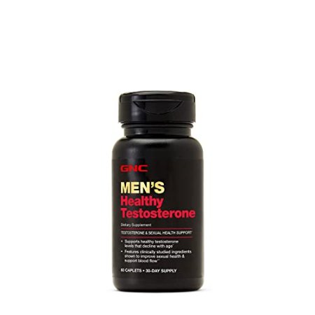 GNC Men's Healthy Testosterone, 60 Caplets, Testosterone and Sexual Health Support