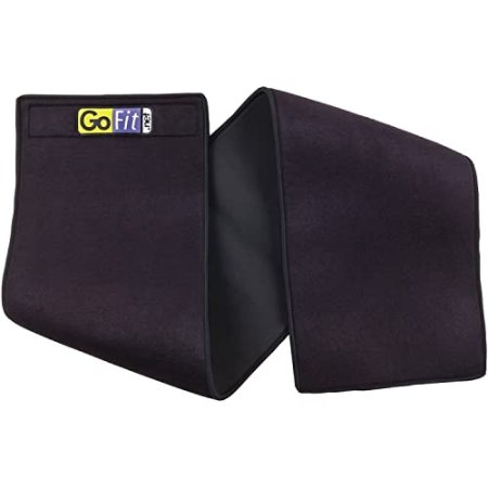 GoFit Double Neoprene Waist Trimmer - Thick Waist Trainer for Men and Women,Black,One Size,GF-2XNWT