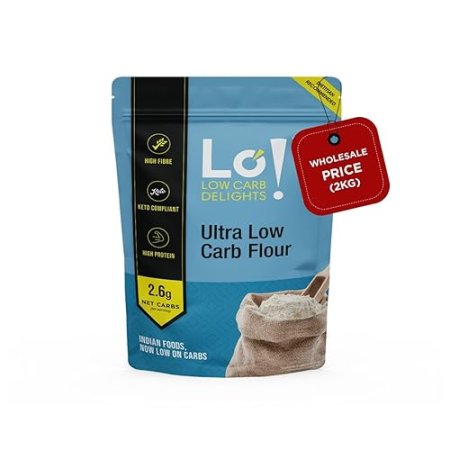 Green Velly Low Carb Delights - Ultra Low Carb Keto Atta (2 Kg)| Dietitian Recommended Keto Flour | Lab Tested Keto Food Products for Keto Diet