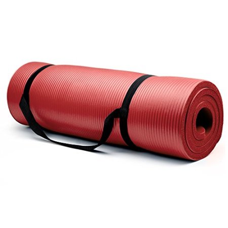 High Density Extra Thick Padded Yoga Mat - 3/4 Inch Thick! (RED)