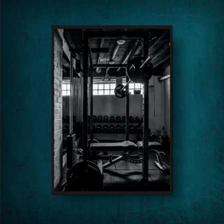 HOME GYM - WALL POSTER - Squat Rack Bench Fitness Exercise Bodybuilding Training Motivation Wallpaper - A1-A2-A3 Sizes ([A2-420x594 mm / 16.54x23.39 inches])