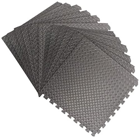 Interlocking Foam Tiles ½-inch Thick Exercise Mat - Soft Supportive Cushion for Exercising or Gym Equipment Floor Protection - SciencePurchase (48 Sq Ft / 12 Tiles)