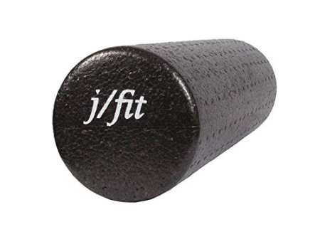 J/Fit Extra Firm Foam Roller- High Density Supreme Roller For Muscle Therapy & Deep Tissue Massage- Myofascial Stress Release - Black, 36-Inch