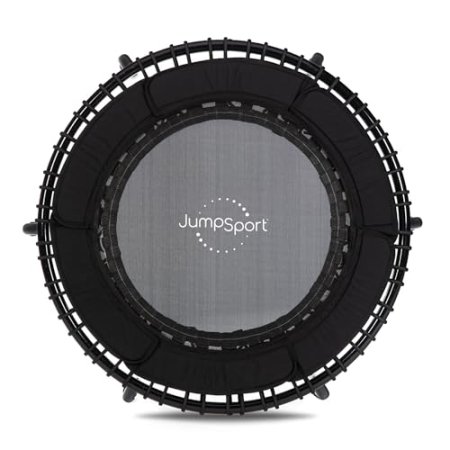 JumpSport 250 in-Home Cardio Fitness Rebounder, 39-inch | Mini Trampoline with Arched-Legged & Videos Included | Safe, Sturdy and Low-Impact | DVD and Free 60-Day Streaming