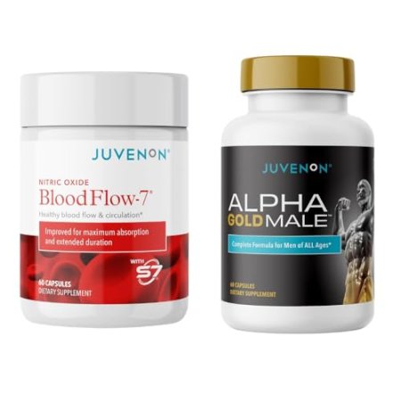 Juvenon BloodFlow-7 Nitric Oxide Supplement with Nitrosigine + Alpha Gold Male