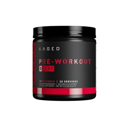 Kaged Athletic Sport Pre Workout Powder | Fruit Punch | Energy Supplement for Endurance | Cardio, Weightlifting Sports Drink | 20 Servings