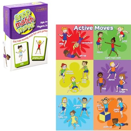 Kids Exercise Cards & Poster: Engage Kids in Fun Fitness Activities & Learning