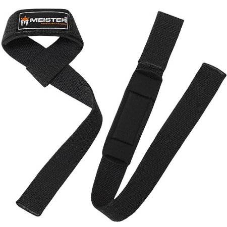 Meister Neoprene-Padded No-Slip Weight Lifting Straps for Grip (Pair)