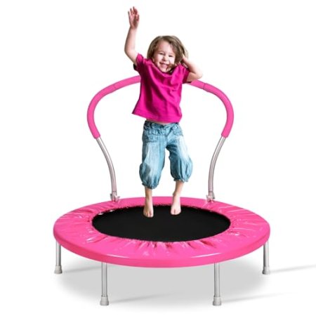 Mini Trampoline for Kids, Indoor Toddler Trampoline with Handle, Child Small Rebounder Trampoline for Indoor and Outdoor Use