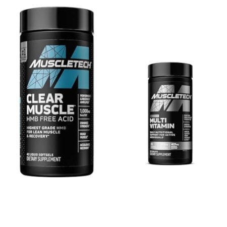 MuscleTech Clear Muscle Post Workout Recovery | Muscle Builder for Men & Women & Platinum Multivitamin for Immune Support 18 Vitamins