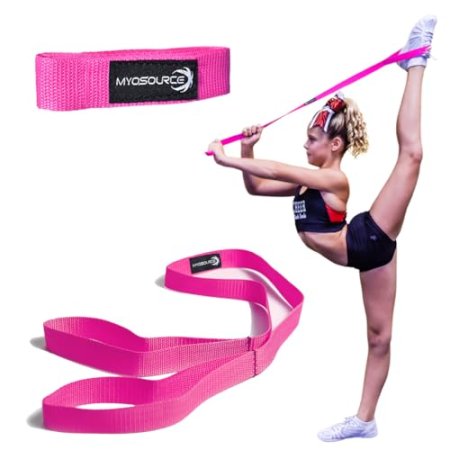 Myosource Kinetic Bands Cheerleading Flexibility Stunt Strap - Improve Stretching and Stunts for Cheer Dance Gymnastics & Physical Therapy – Stocking Stuffers Present for Kids Girls Adults - 12 Colors