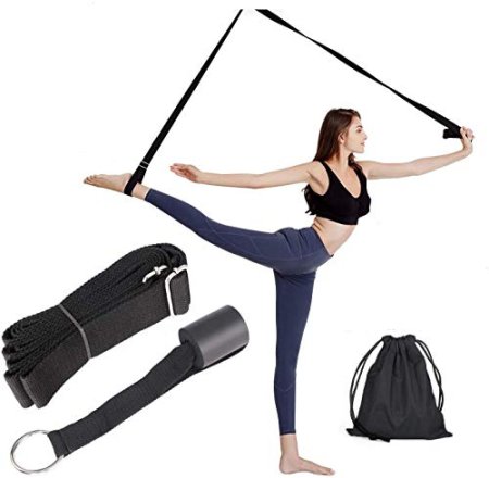 portzon Adjustable Leg Stretcher Lengthen Ballet Stretch Band - Easy Install on Door Flexibility Stretching Leg Strap Great Cheer Dance Gymnastics Trainer Stretching Equipment Taekwondo Training