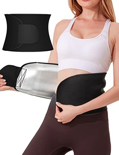 Portzon Waist Trainer for Women Weight Loss, Waist Trimmer Sweat Belt for Women Men Stomach Trainer for Women