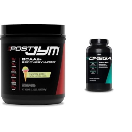 Post JYM Active Matrix Post-Workout with BCAAs, Creatine HCL & Omega JYM Fish Oil with 1500mg DHA & EPA, 120 Softgels