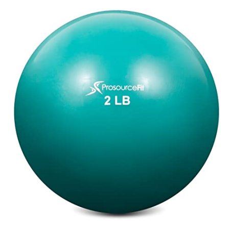ProsourceFit Weighted Toning Exercise Balls for Pilates, Yoga, Strength Training and Physical Therapy, 2 lb to 8 lb, Color Coded